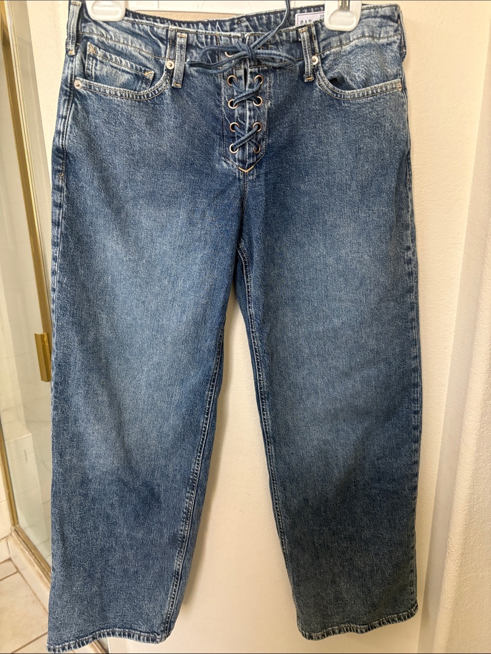 GAP Lace-Up Low Rise  90’s Loose  - Indigo Blue SZ 6 P